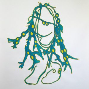 Aran girl. Gouache, 150 x160 cm